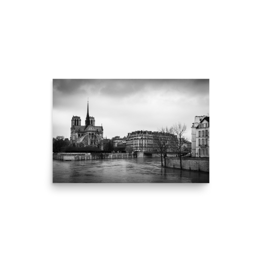 Tirage photo de Paris "Back of Notre-Dame b&w 2018" - Paris - The Artistic Way