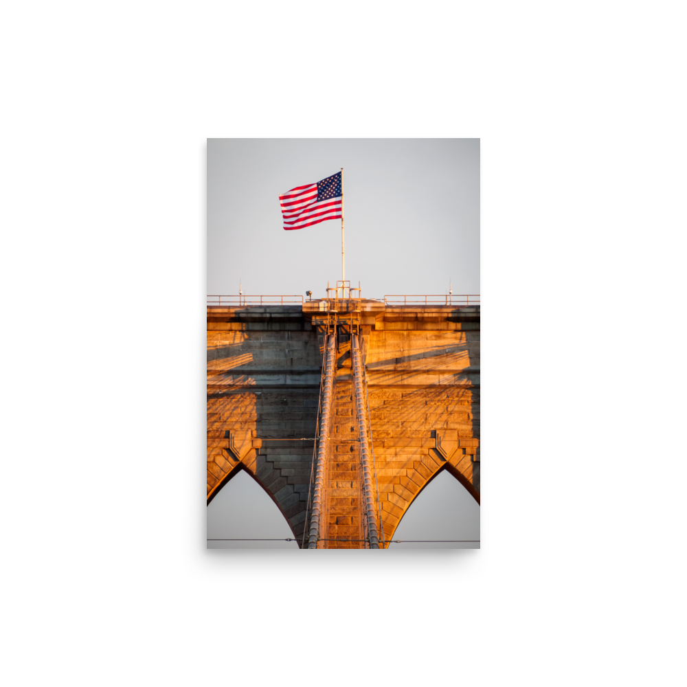 Tirage Photo de New York "Sunset on the Brooklyn Bridge" - NYC - The Artistic Way