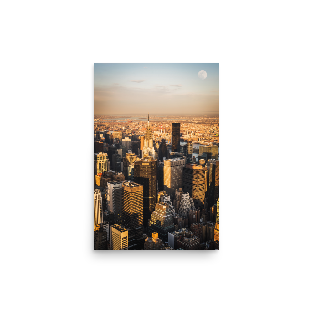 Tirage photo de New York "Aerial Manhattan at sunset" - NY - The Artistic Way