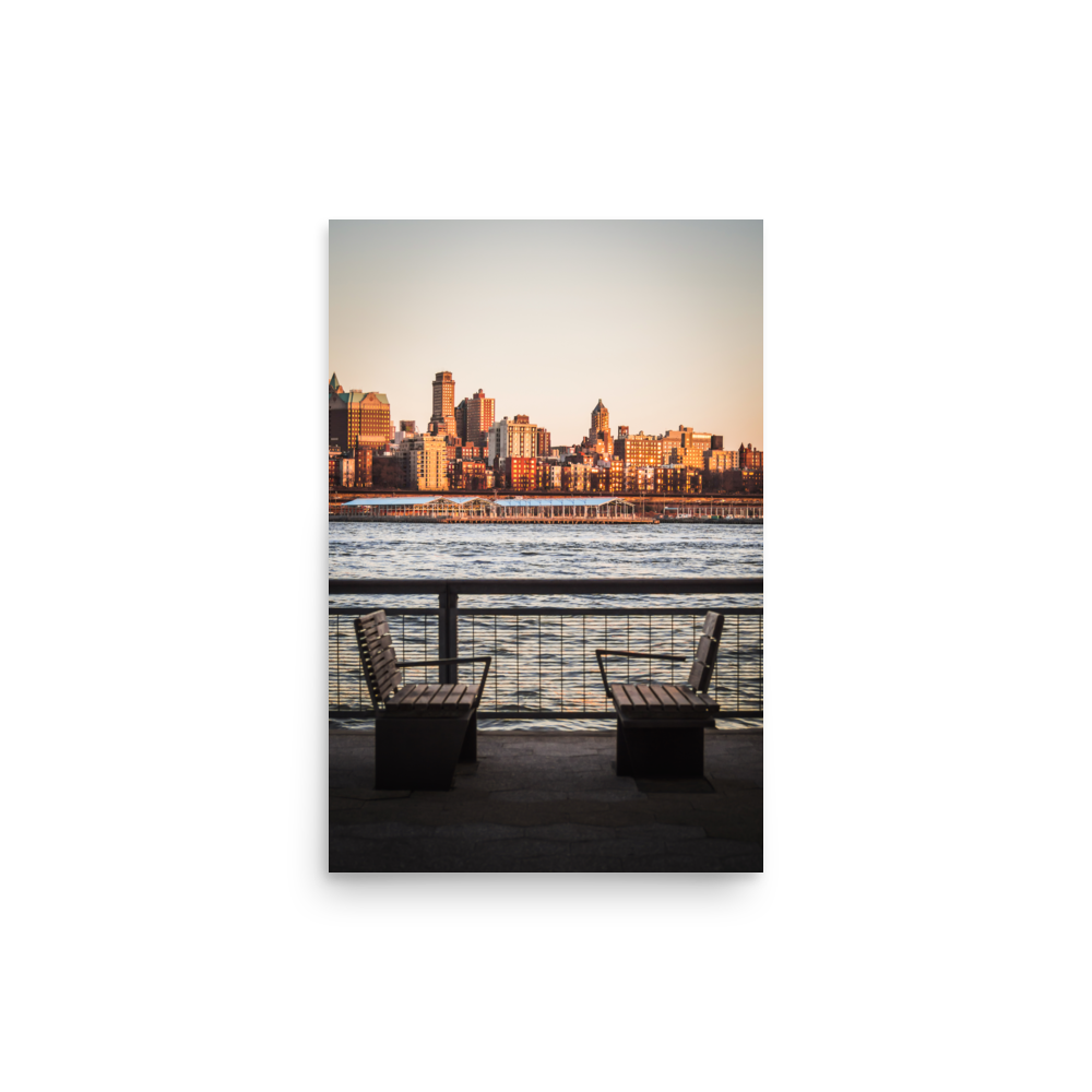 Tirage Photo de New York "Manhattan Shores at sunset Facing Brooklyn Heights" - NY - The Artistic Way