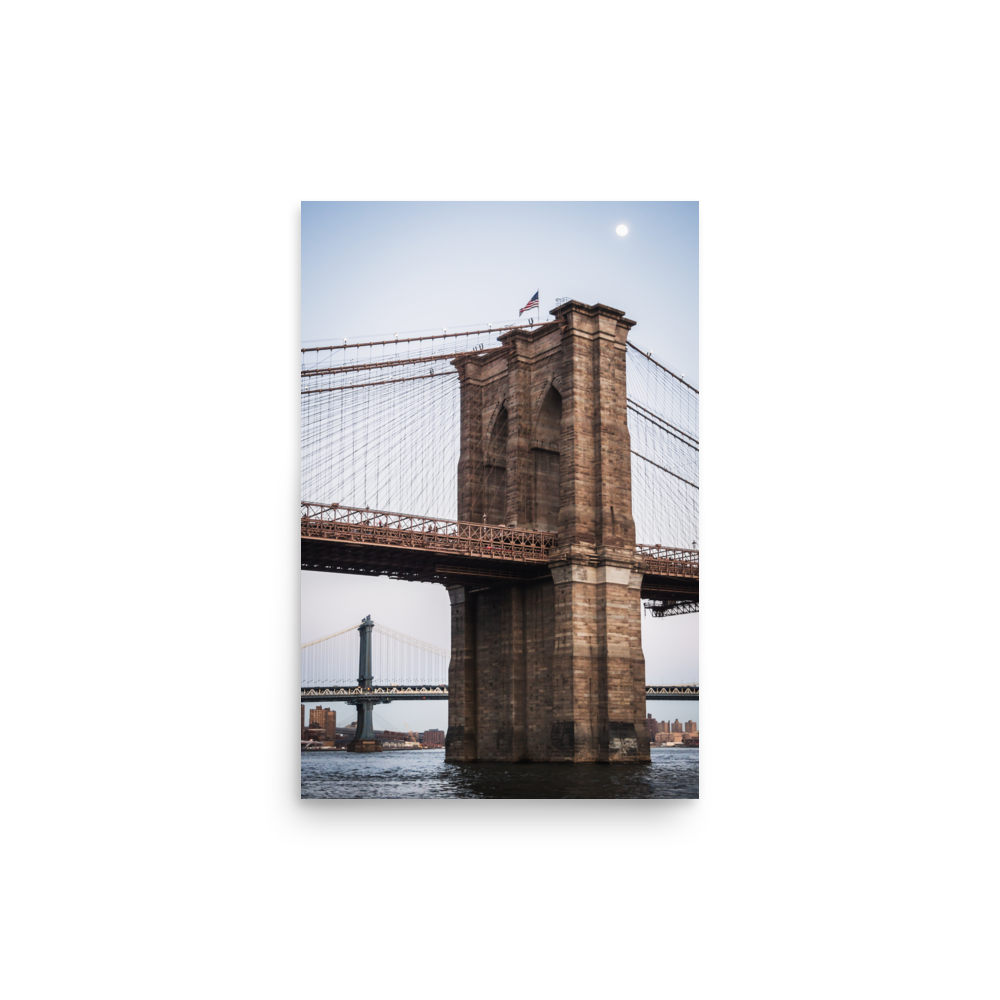 Tirage Photo de New York "Pillars of the Manhattan Bridge and the Brooklyn Bridge" - NYC - The Artistic Way