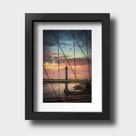 Tirage Photo de New York "Pink Manhattan Bridge Sunset" - NYC - The Artistic Way