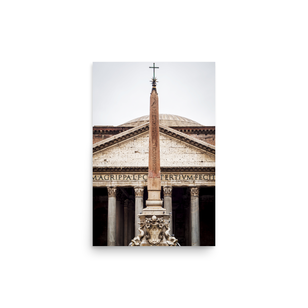 Tirage Photo de Rome "Obelisk and facade of the Pantheon in Rome" - Rome - The Artistic Way