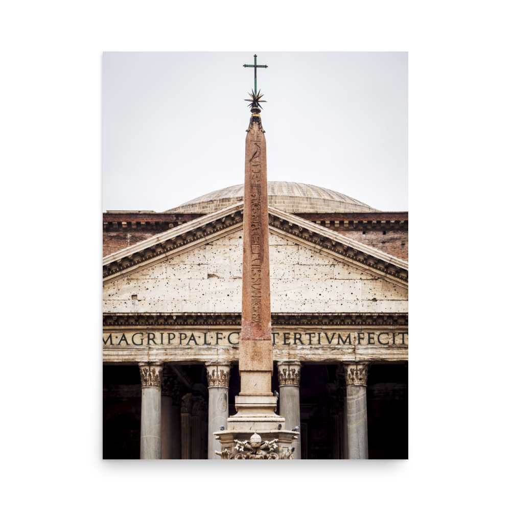 Tirage Photo de Rome "Obelisk and facade of the Pantheon in Rome" - Rome - The Artistic Way