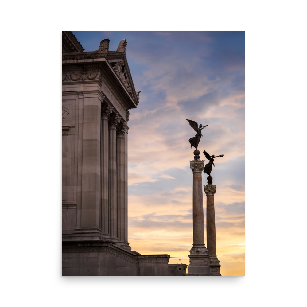 Tirage Photo de Rome "Sunset over the Vittorio Emanuele II monument" - Rome - The Artistic Way