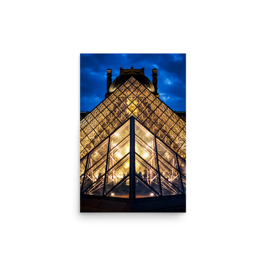 Tirage photo de Paris "Blue Symmetrical Louvre" - Paris - The Artistic Way