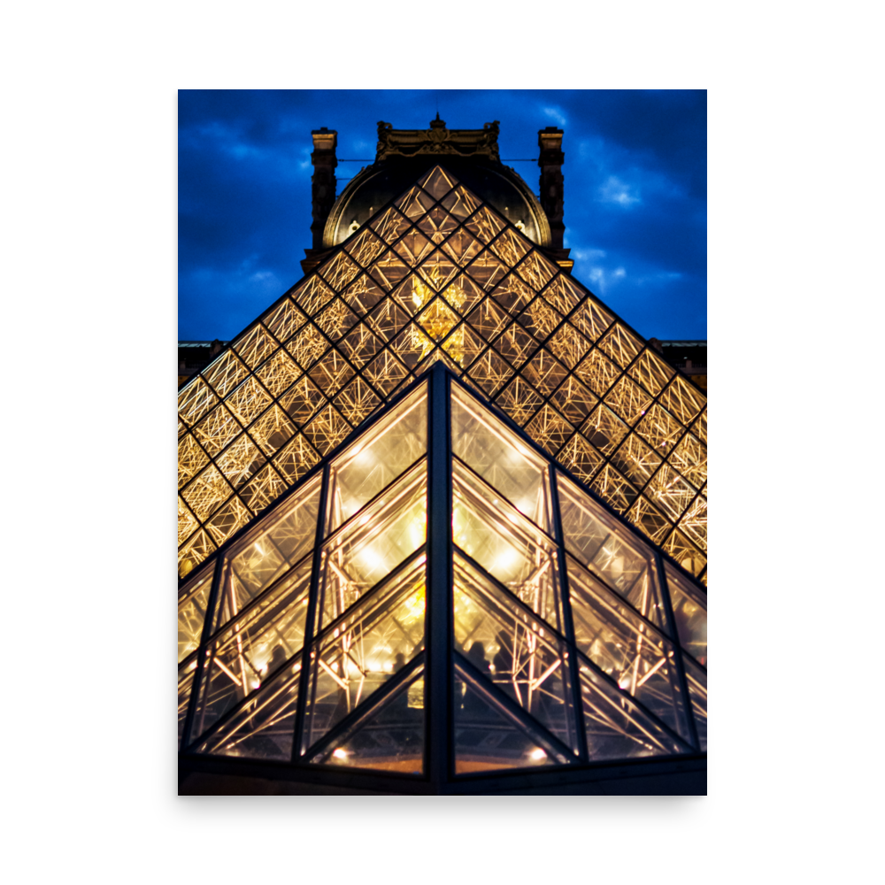 Tirage photo de Paris "Blue Symmetrical Louvre" - Paris - The Artistic Way