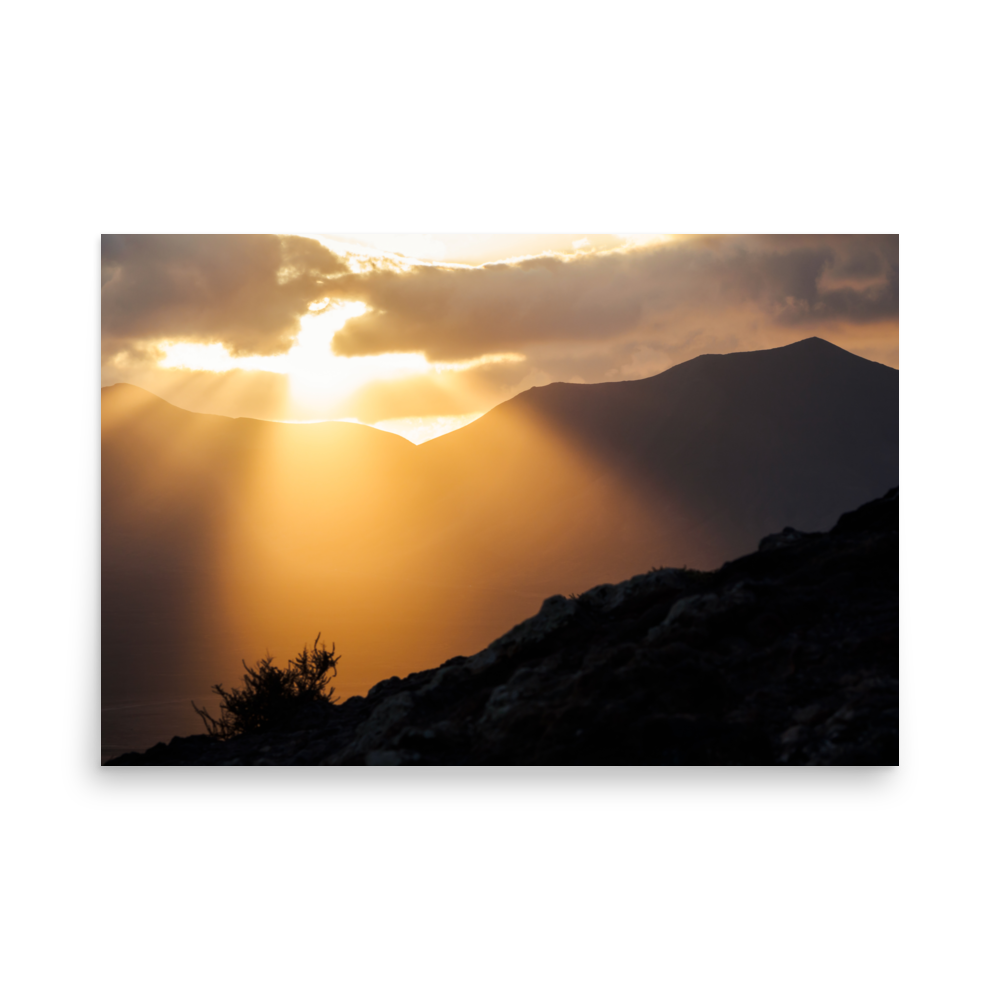 Tirage photo de Lanzarote "Divine sunrise over the volcanoes" - Îles Canaries - The Artistic Way
