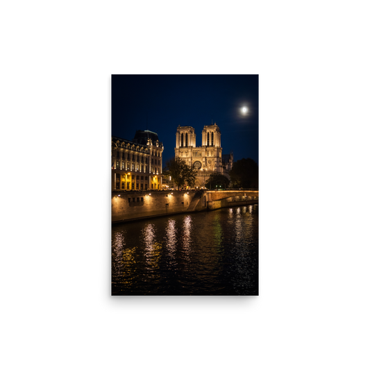 Tirage photo de Paris "Notre-Dame de Paris at Moon Light" - Paris - The Artistic Way