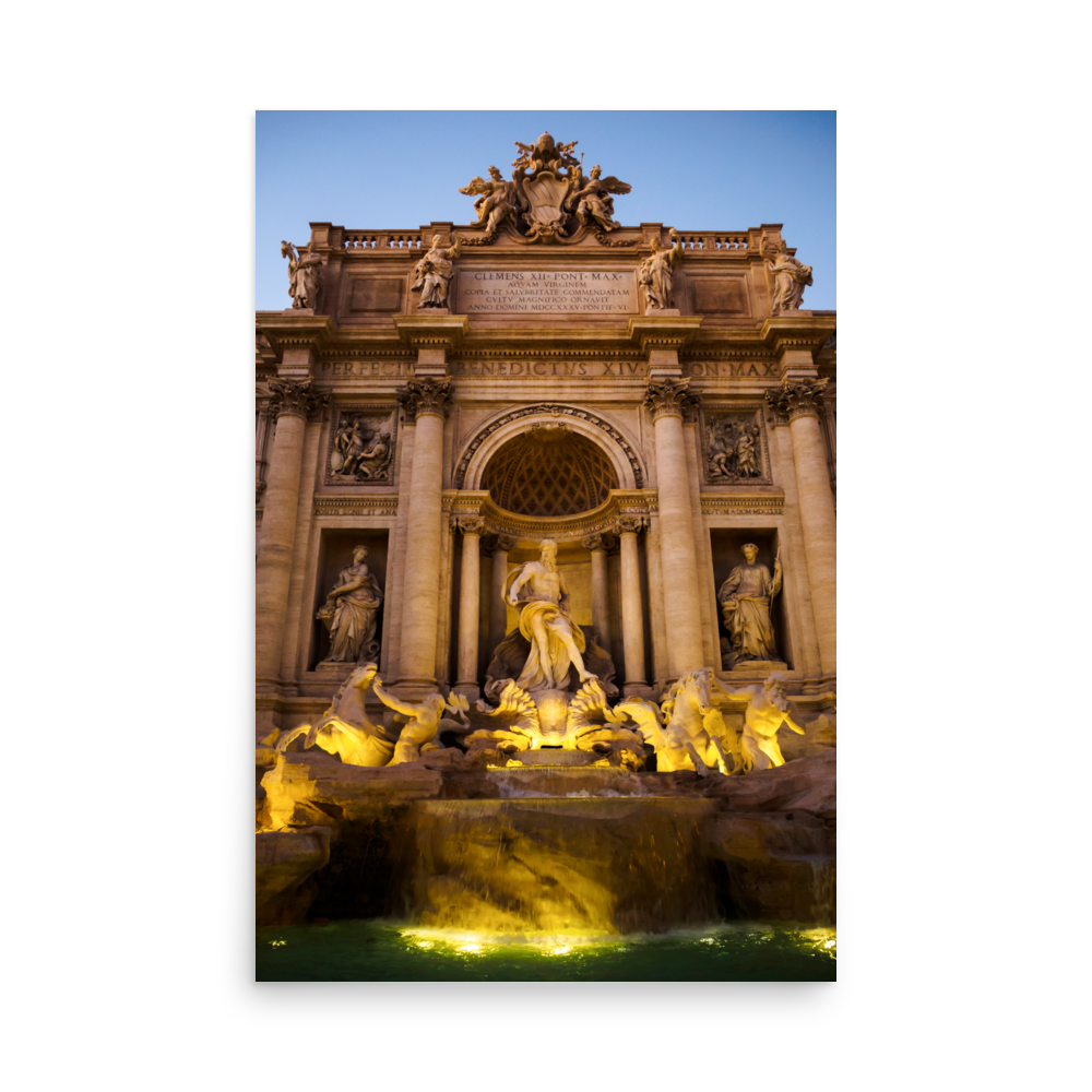 Tirage photo de Rome "Evening at the Trevi Fountain" - Rome - The Artistic Way